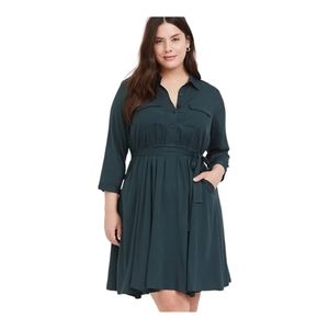 Torrid 1 mini Challis button front shirt dress 1X.